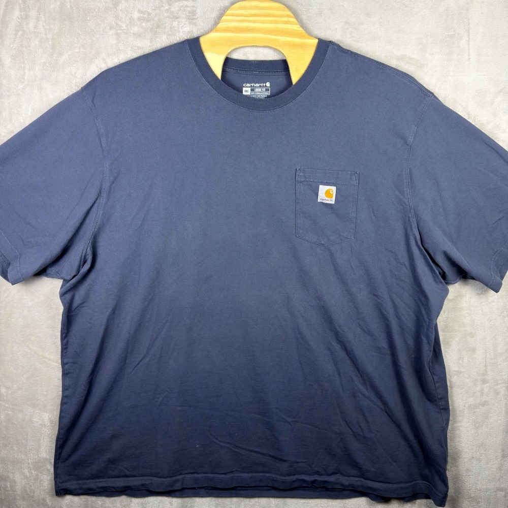 [Lot of 2] Carhartt Pocket T-Shirt Mens 4XL Loose Fit Navy Blue And Yellow - Picture 6 of 9
